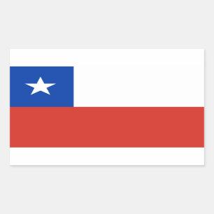 Chile Flagga Rektangulärt Klistermärke