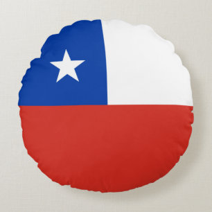 Chile Flagga Rund Kudde