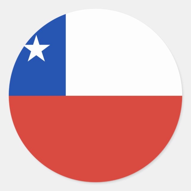 Chile Flagga Runt Klistermärke (Framsida)