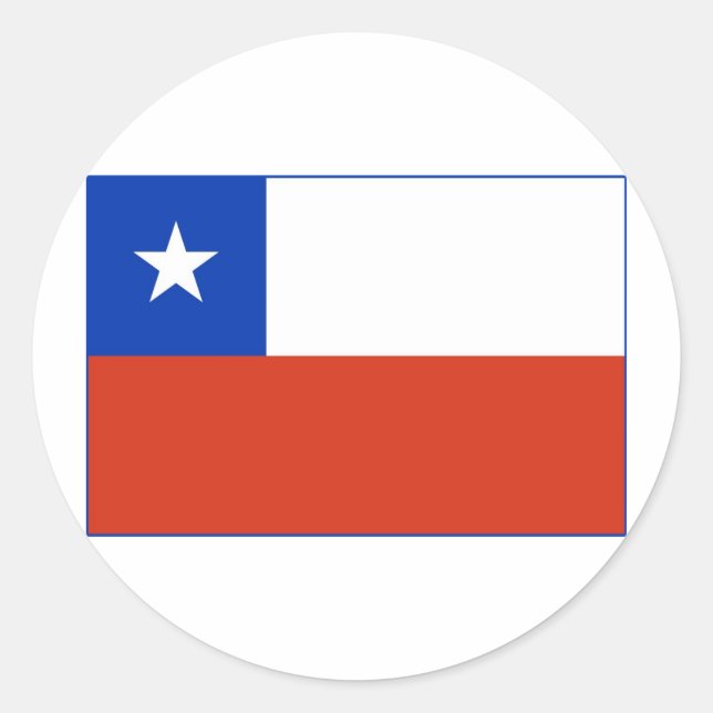Chile Flagga Runt Klistermärke (Framsida)