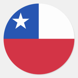Chile Flagga Sticker Runt Klistermärke