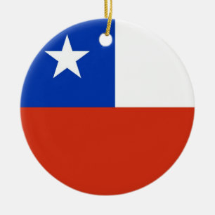 Chile flaggaslätt julgransprydnad keramik