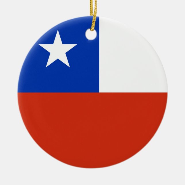 Chile flaggaslätt julgransprydnad keramik (Framsidan)