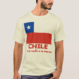 Chile flaggaT-tröja med chilensk Motto Tee
