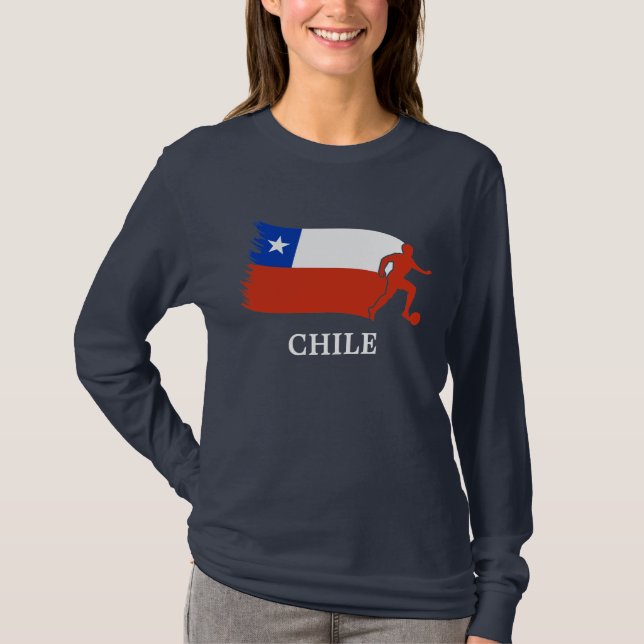 Chile fotbollflagga tee shirt (Framsida)