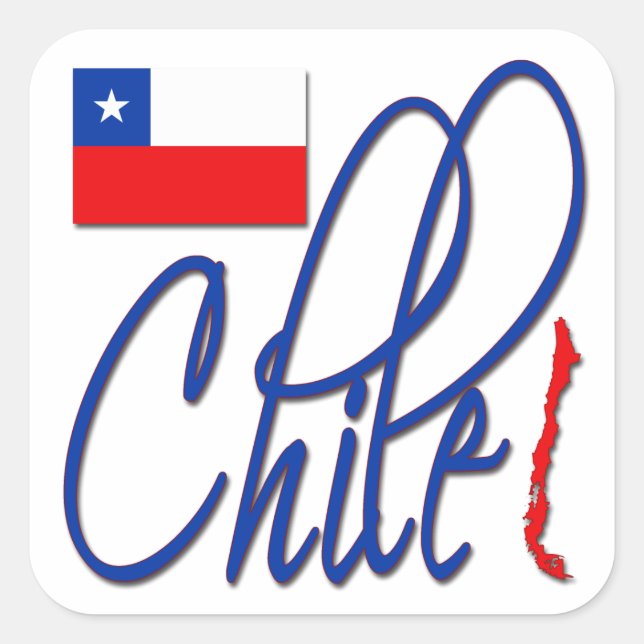 Chile Fyrkantigt Klistermärke (Framsida)