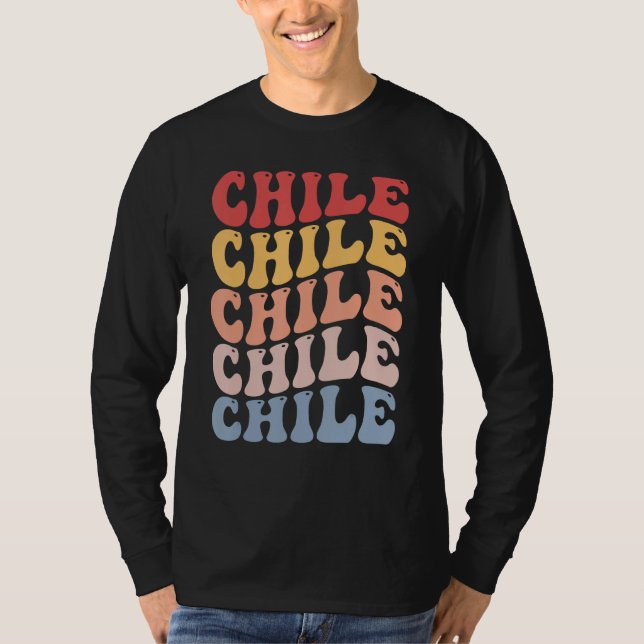 Chile Groovy Retro Chilean T Shirt (Framsida)