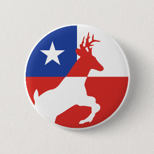 Chile Huemul Chilean National Animal Flagga Knapp