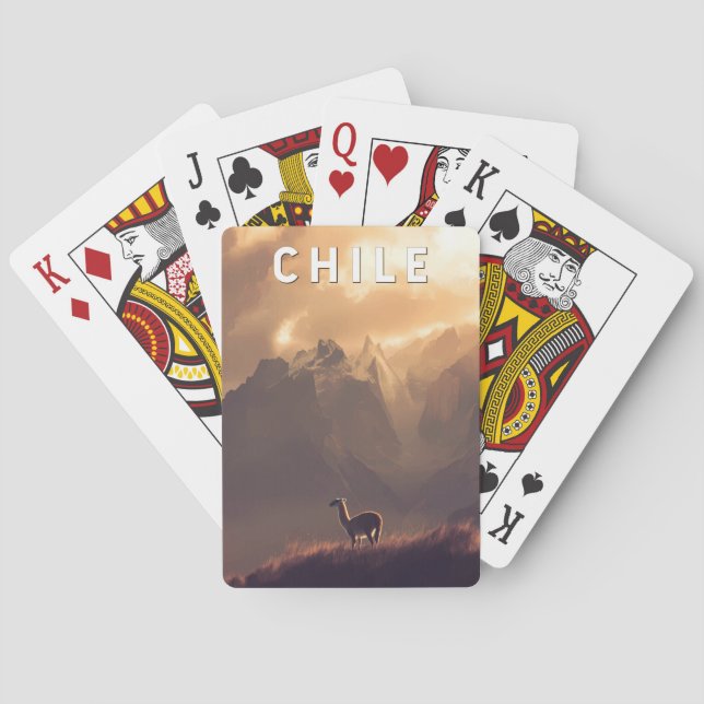 Chile Illustration Resa Konst Vintage Casinokort (Baksidan)