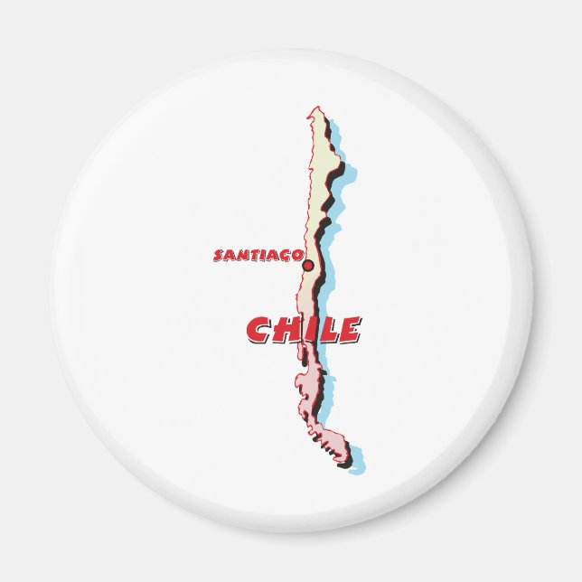 Chile Karta Magnet (Framsidan)