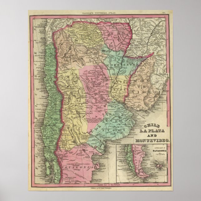 Chile La Plata och Montevideo Poster (Framsidan)