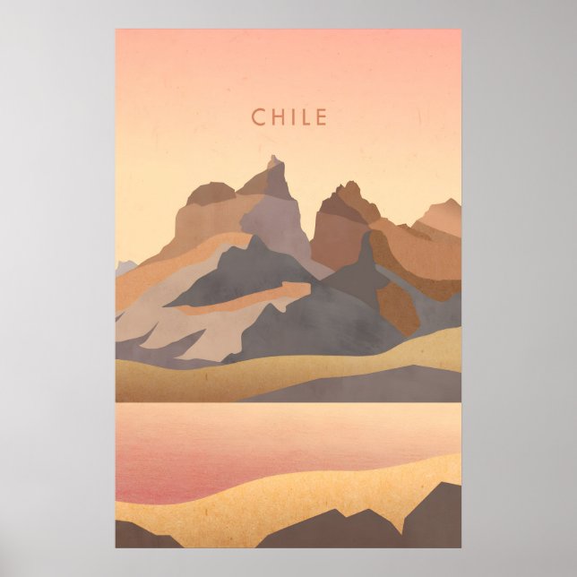 Chile Minimal Travel Poster (Framsidan)