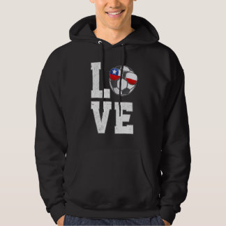 Chile Oceanen Kärlek Chilean Fläkt Flagga Hoodie