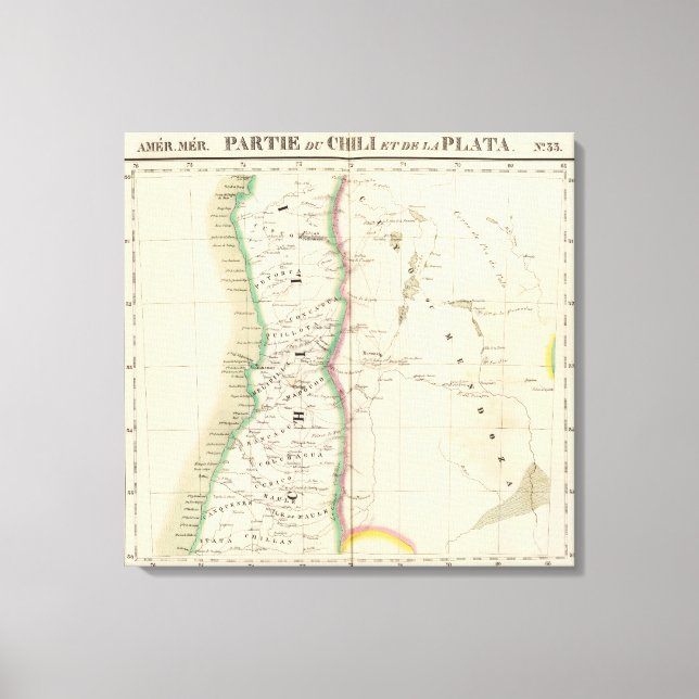 Chile och Argentina 33 Canvastryck (Framsida)