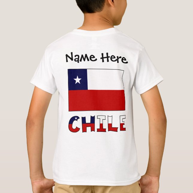 Chile och chilensk flagga med ditt namn t shirt (Baksida)