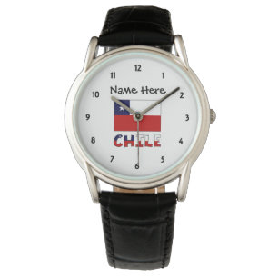 Chile och chilensk flagga personlig  armbandsur