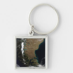 Chile och den Patagonian regionen av Argentina Fyrkantig Silverfärgad Nyckelring