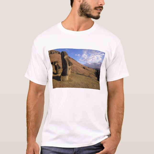 Chile, ön Påsk. Hillside med Moai T Shirt (Framsida)