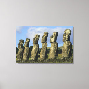 Chile, Påskön, Rapa Nui, Ahu Akivi Canvastryck
