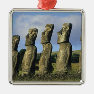 Chile, Påskön, Rapa Nui, Ahu Akivi Julgransprydnad Metall