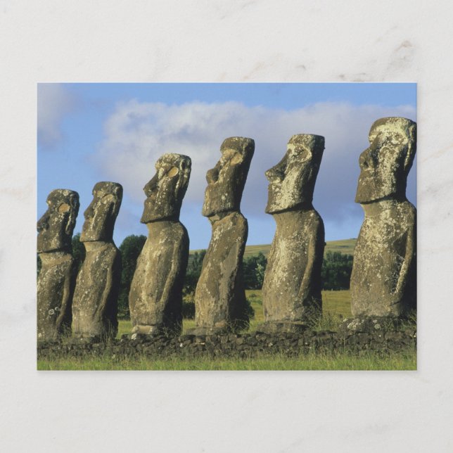 Chile, Påskön, Rapa Nui, Ahu Akivi Vykort (Framsida)