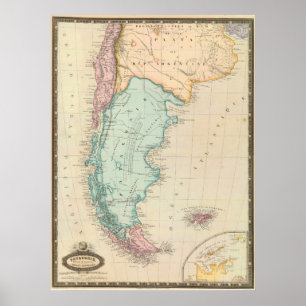 " Chile/Patagonien: 1862 - KARTA ... Poster
