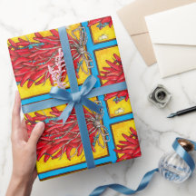 Chile Pepper Ristra Lizard Turcouise Gift Wrap