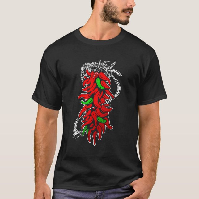 Chile Pepper Ristra T Shirt (Framsida)