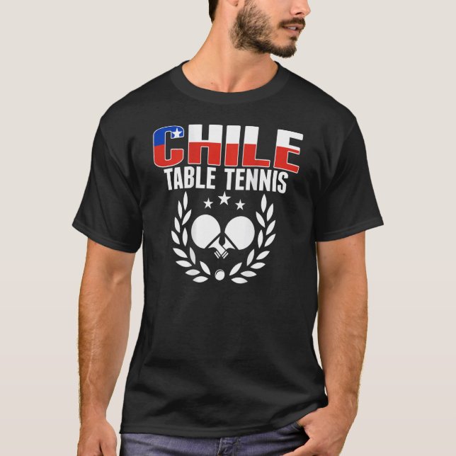 Chile Ping Pong     Chilean Table Tennis Team Supp T Shirt (Framsida)