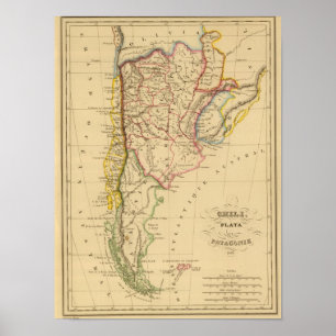 Chile, Plata och Patagonia Poster