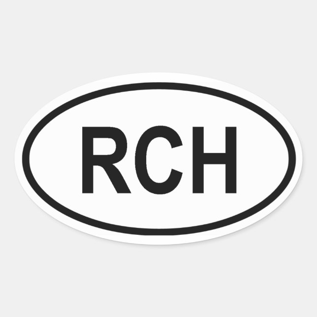 Chile ’RCH’ Ovalt Klistermärke (Framsida)