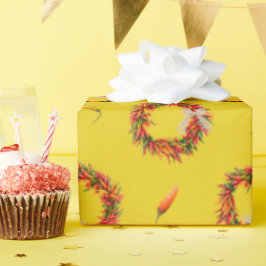 Chile Ristra Wreaths and Peppers All-Over Pattern  Presentpapper