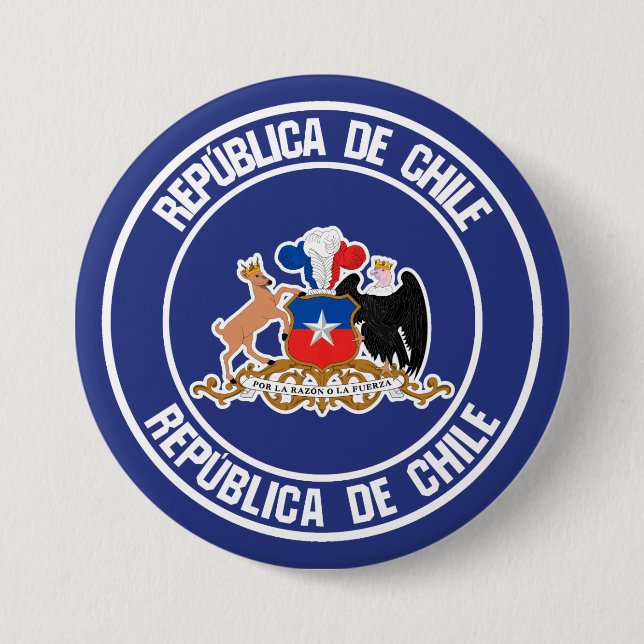 Chile Round Emblem Knapp (Framsida)