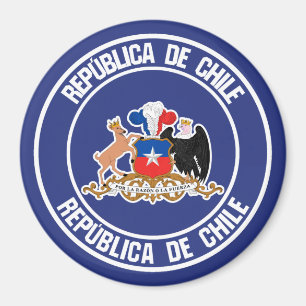 Chile Round Emblem Magnet