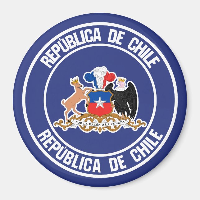Chile Round Emblem Magnet (Framsidan)