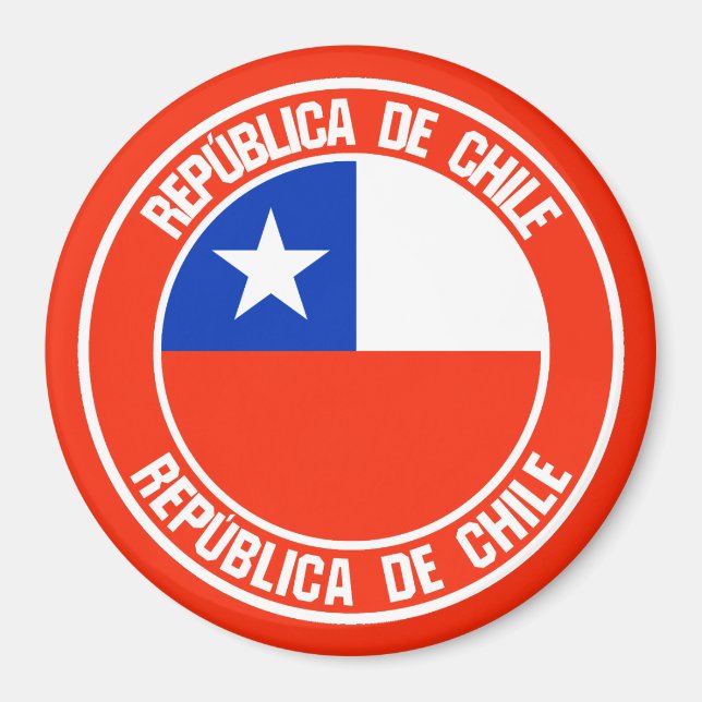 Chile Round Emblem Magnet (Framsidan)