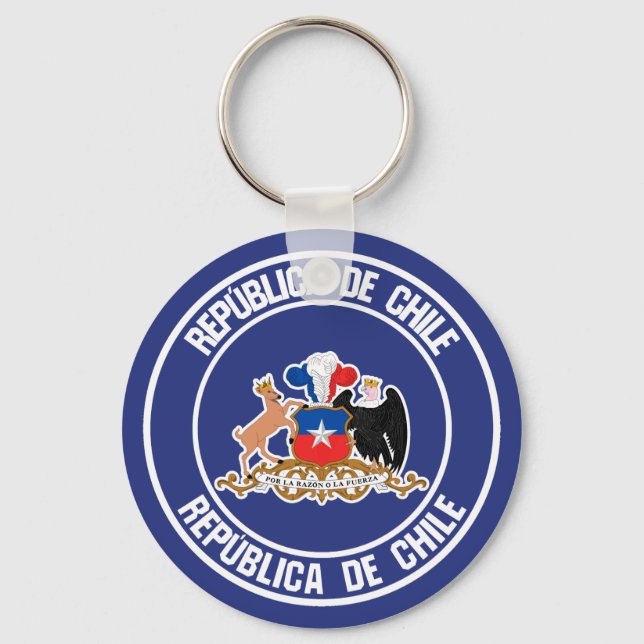 Chile Round Emblem Nyckelring (Framsida)