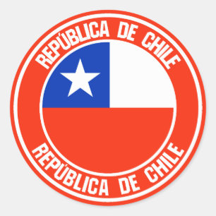 Chile Round Emblem Runt Klistermärke