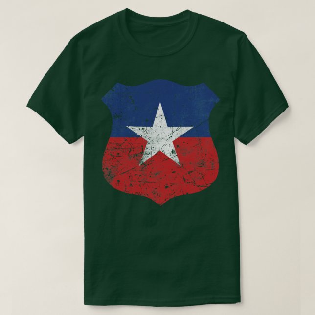 Chile Roundel Flagga Sign T Shirt (Design framsida)