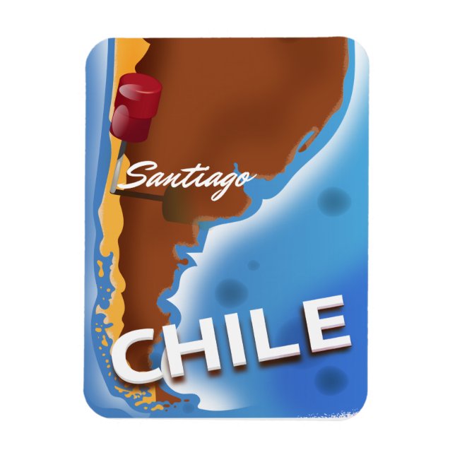 Chile santiago Vintage reseaffisch Magnet (Vertikal)
