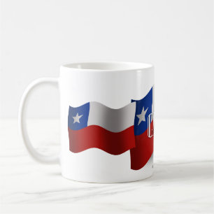 Chile som vinkar flagga kaffemugg