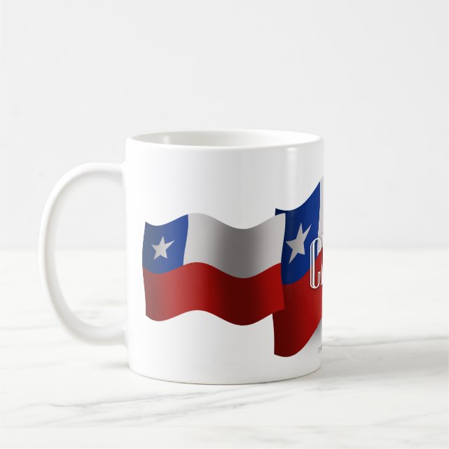 Chile som vinkar flagga kaffemugg (Vänster)