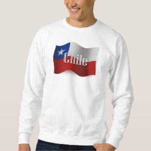 Chile som vinkar flagga långärmad tröja