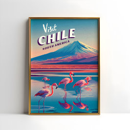 Chile Sydamerika Vintage resor Poster Flamingo