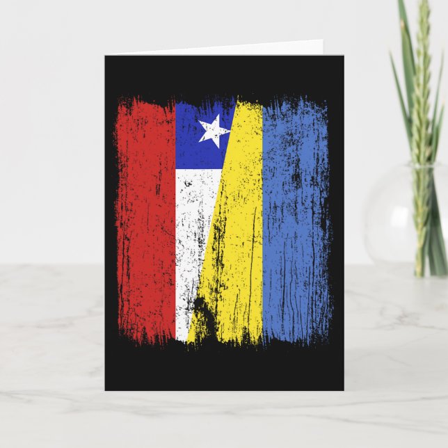 Chile Ukraina Halv Flagga Chilensk Ukrainsk Arv Kort (Framsida)