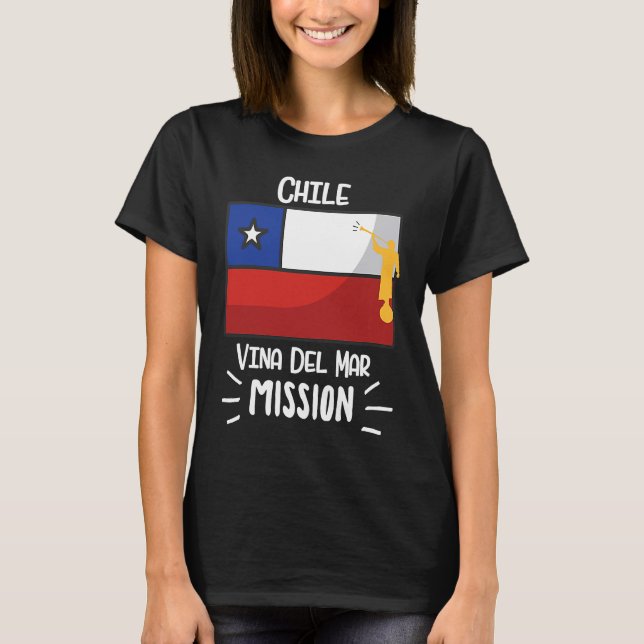 Chile Vina del Mar Mormon LDS Uppdrag Missionär T Shirt (Framsida)