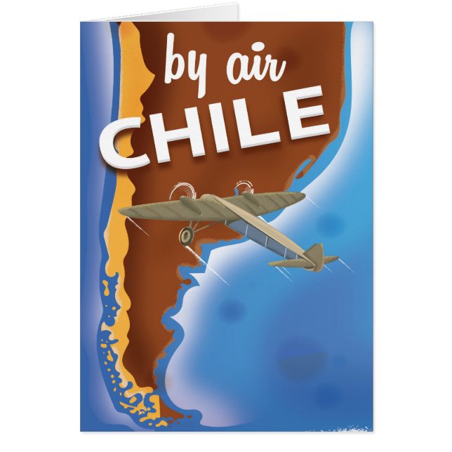 Chile Vintage-resaaffisch Hälsningskort (Framsidan)