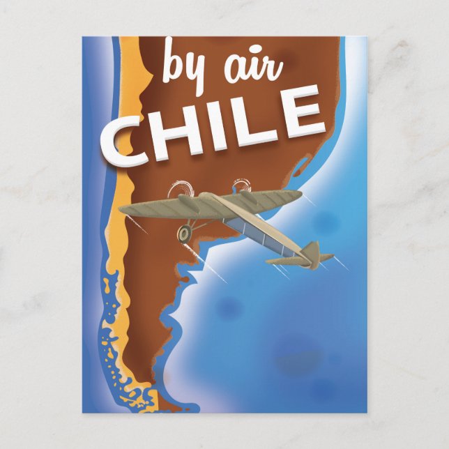 Chile Vintage-resemaffisch Vykort (Framsida)