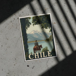 Chile Vintage Resor Anderna Berg Vykort