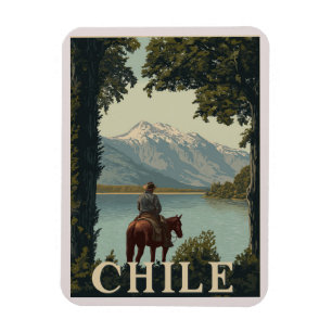 Chile Vintage resor Andes Mountain Magnet
